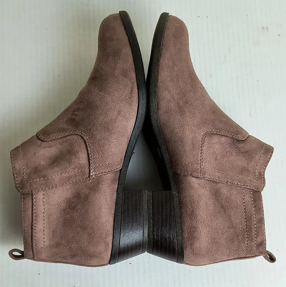 Az Garrity 9.5M Mauve Ankle Booties Side Zip Pull-on - Picture 5 of 11